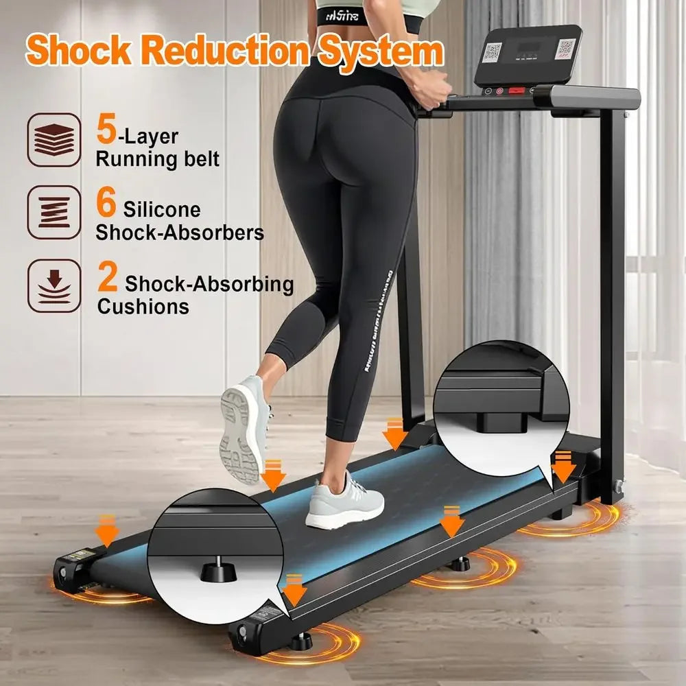 2.5HP Motorized Treadmill: Compact, APP-Controlled, LED Display, 300 lbs Capacity for Home Fitness