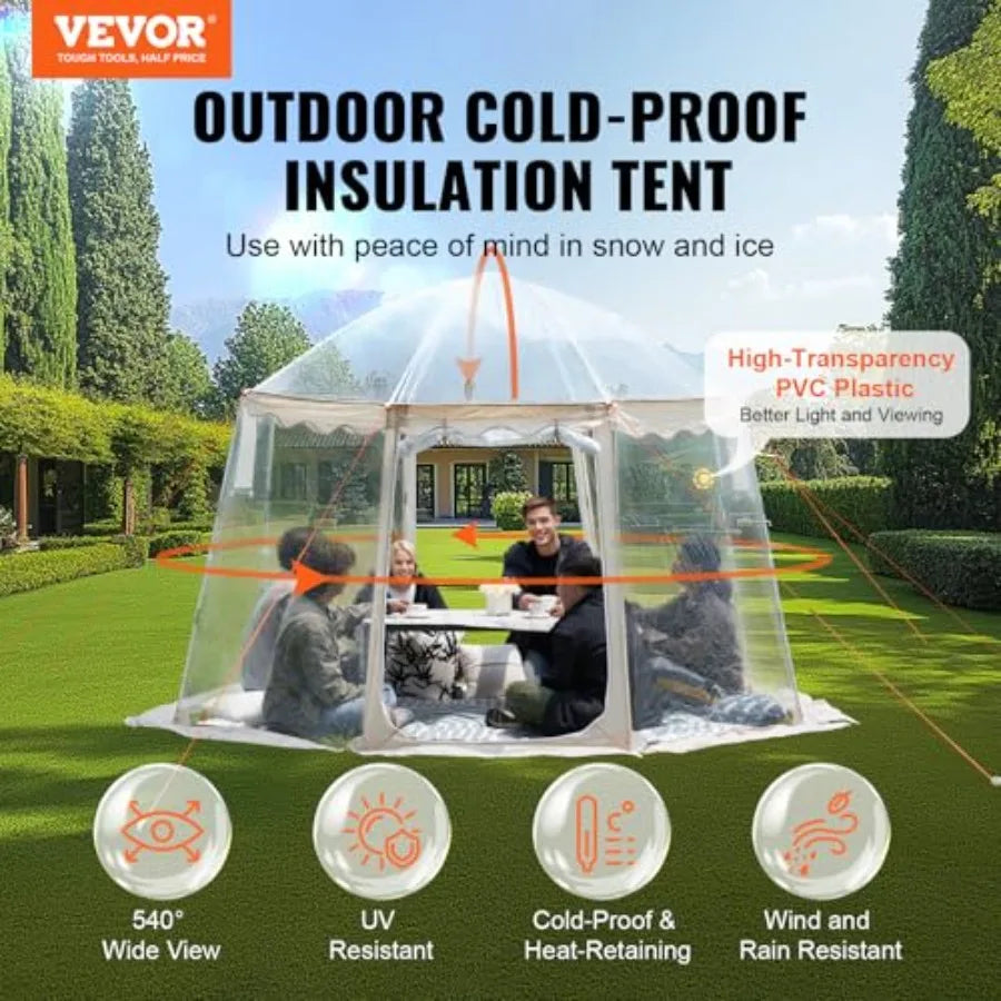 Upgraded Pop Up Bubble Tent for 48 People with Simple Assembly Required 10x9.2ft Large Outdoor Clear Bubble Tent Dome Shelter W