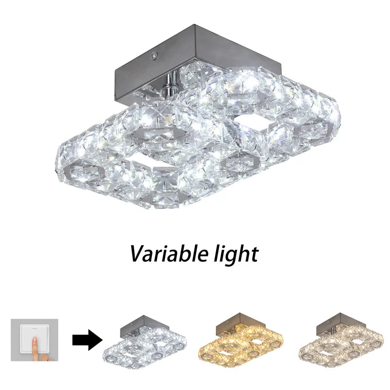 Simple Bedroom Ceiling Lamp Crystal Led Lighting Chandelier Suitable For Cloakroom Aisle Porch Changeable Pendant Lamp Fixture