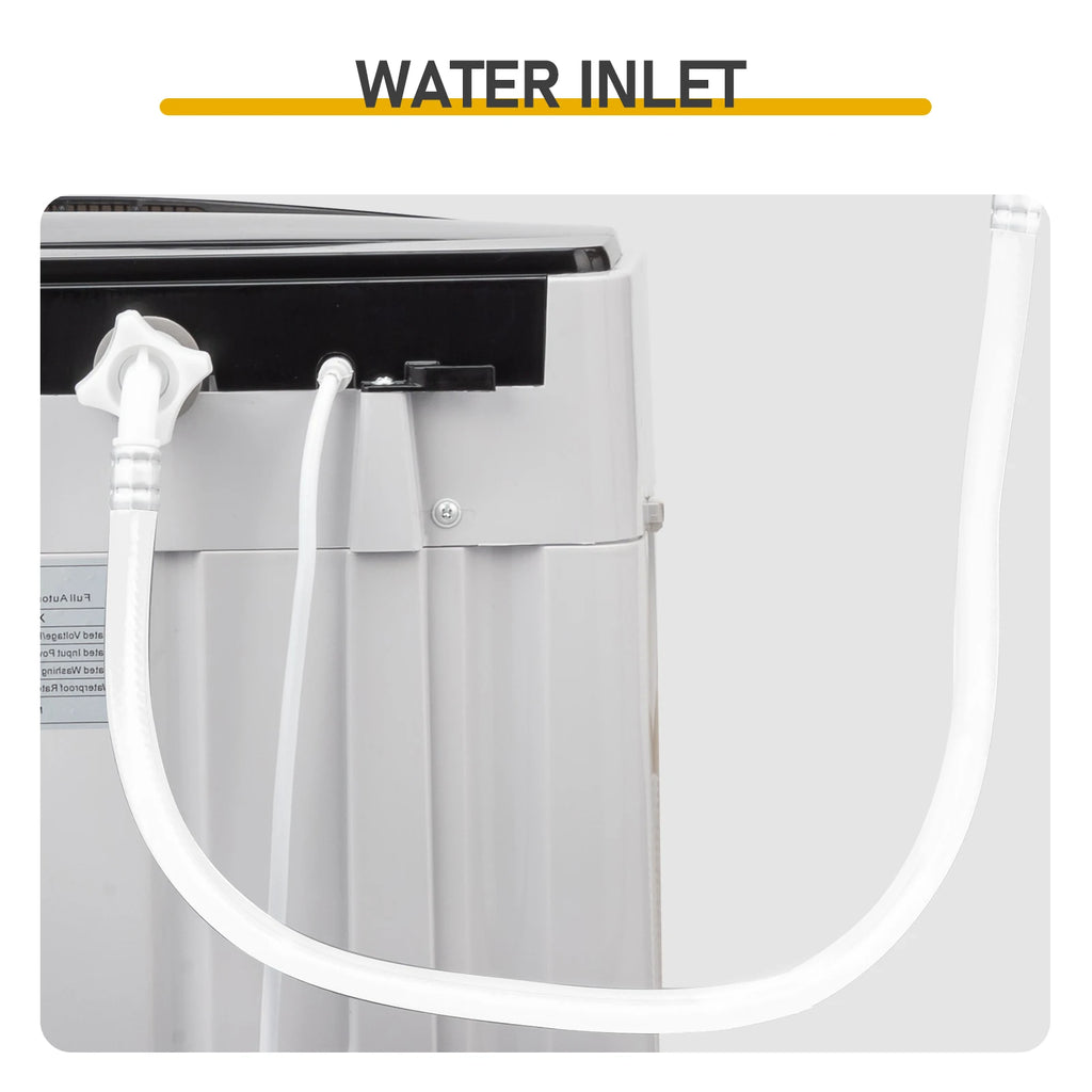 Full-Automatic Washing Machine Top Load Portable Compact Laundry Washer Spin with Drain Pump,10 programs 8 Water Level Selections with LED Display 17.8 Lbs Capacity, black