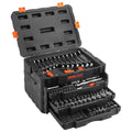 Mechanics Tool Set and Socket Set, 1 4 3 8 1 2 Drive Deep and Standard Sockets, 450 Pcs SAE and Metric Mechanic Tool Kit with B