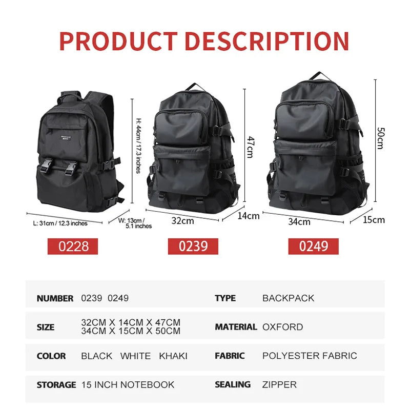 Waterproof Men Backpack Breathable Anti Theft Fashion Bag For Teens Travel Backpack Large Capacity Multifunctional Knapsack