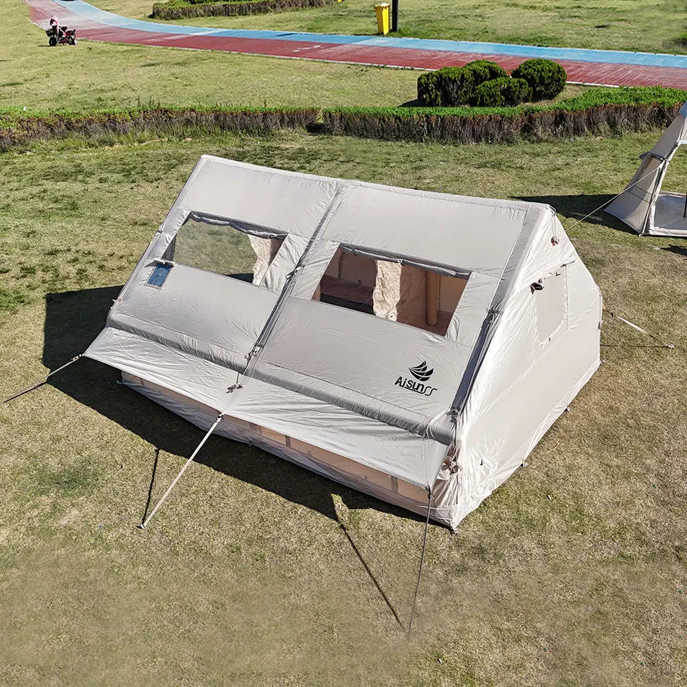 Camping Inflatable Tent for Family, PVC Skylight Air Tube, Camp Base Tents, 12 Square Meters, Large Space, 6-8 Person