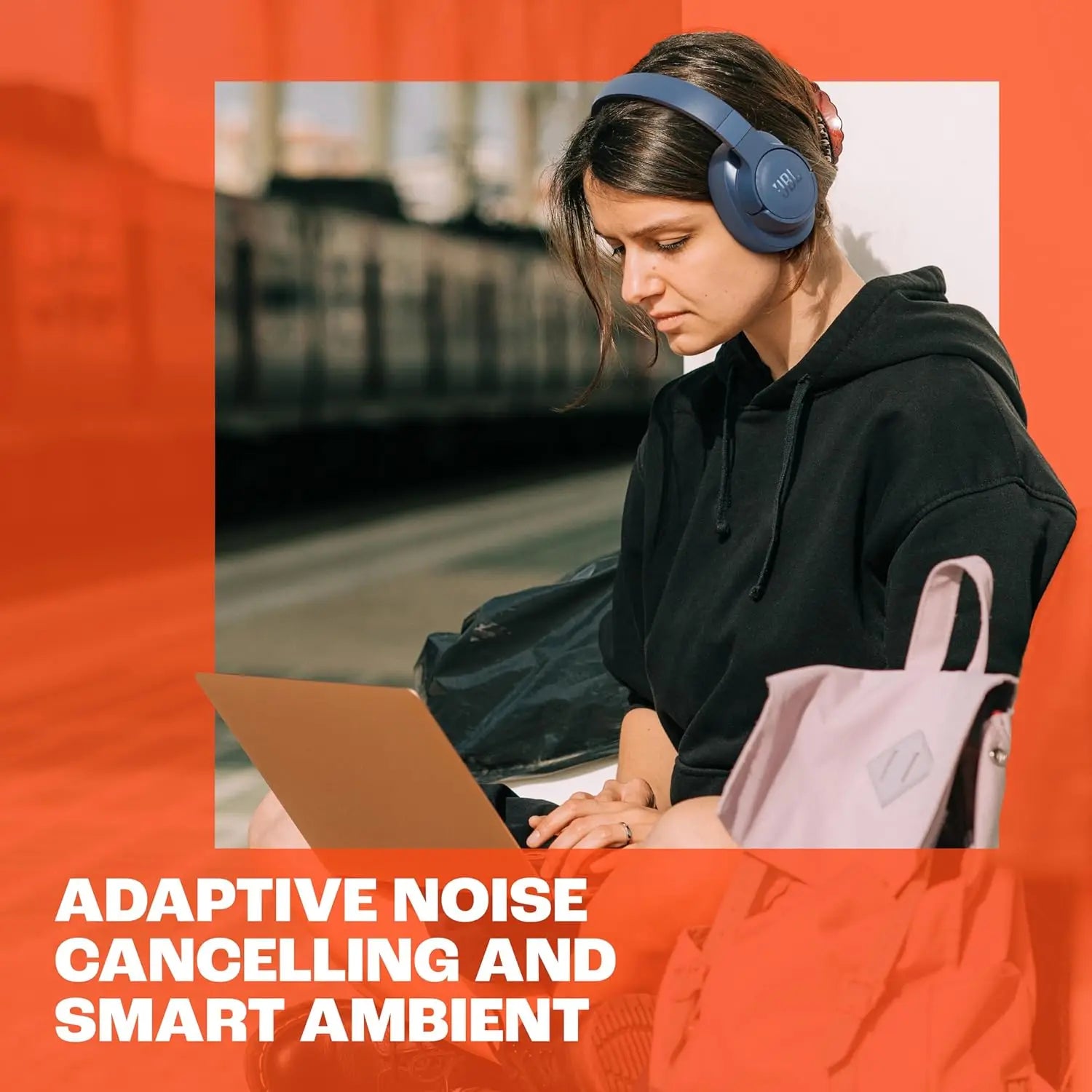 JBL Tune 770NC Wireless Noise Cancelling Over-Ear Headphones | White | Open Box