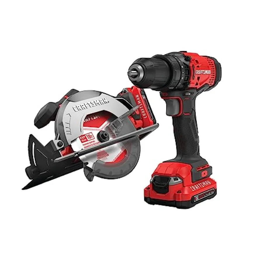 【Spot goods】V20 Cordless Power Tool Combo Kit with Drill/Driver Circular Saw 2 Batteries and Charger