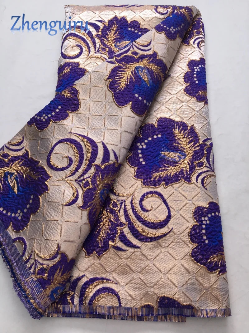 Luxury Nigerian Jacquard Lace Fabric Gilding French African Broacde Lace Fabric 2025 High Quality Damask Dress for Women A4085