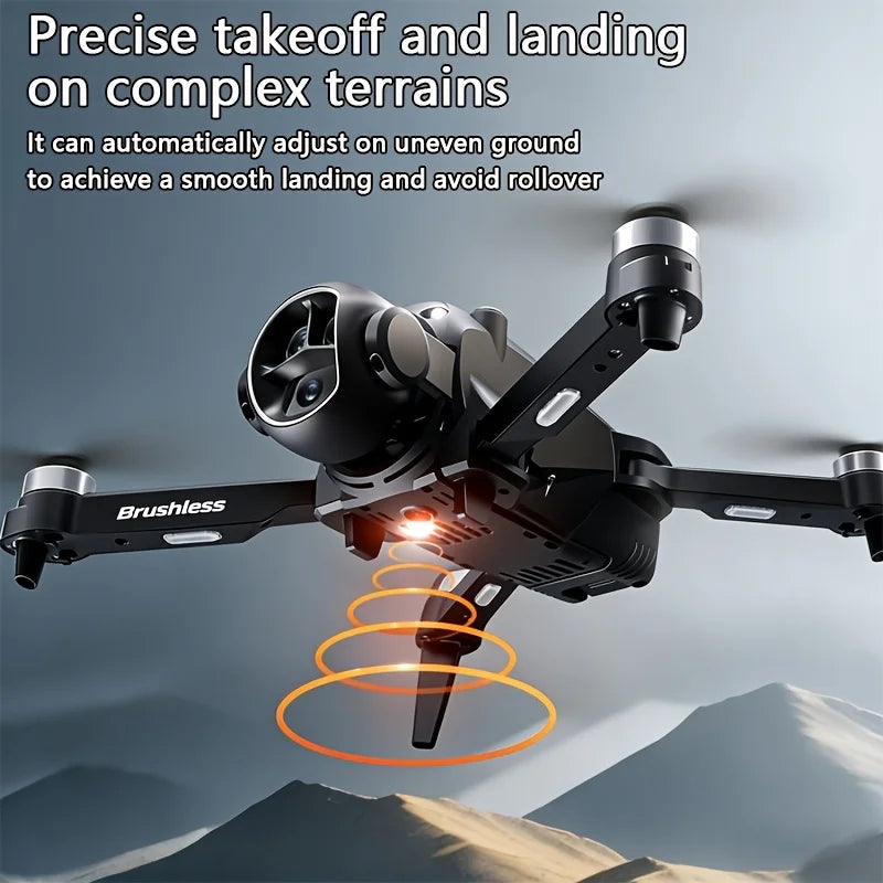 Upgraded Brushless Drone with Screen Remote, HD Real-Time Transmit, Optical Flow Hover, 50X Zoom Camera, Gesture Photo & Smart Follow. Easy 1-Key Takeoff. Perfect for Beginners, Travel Vlog, Parties & Aerial Photography.