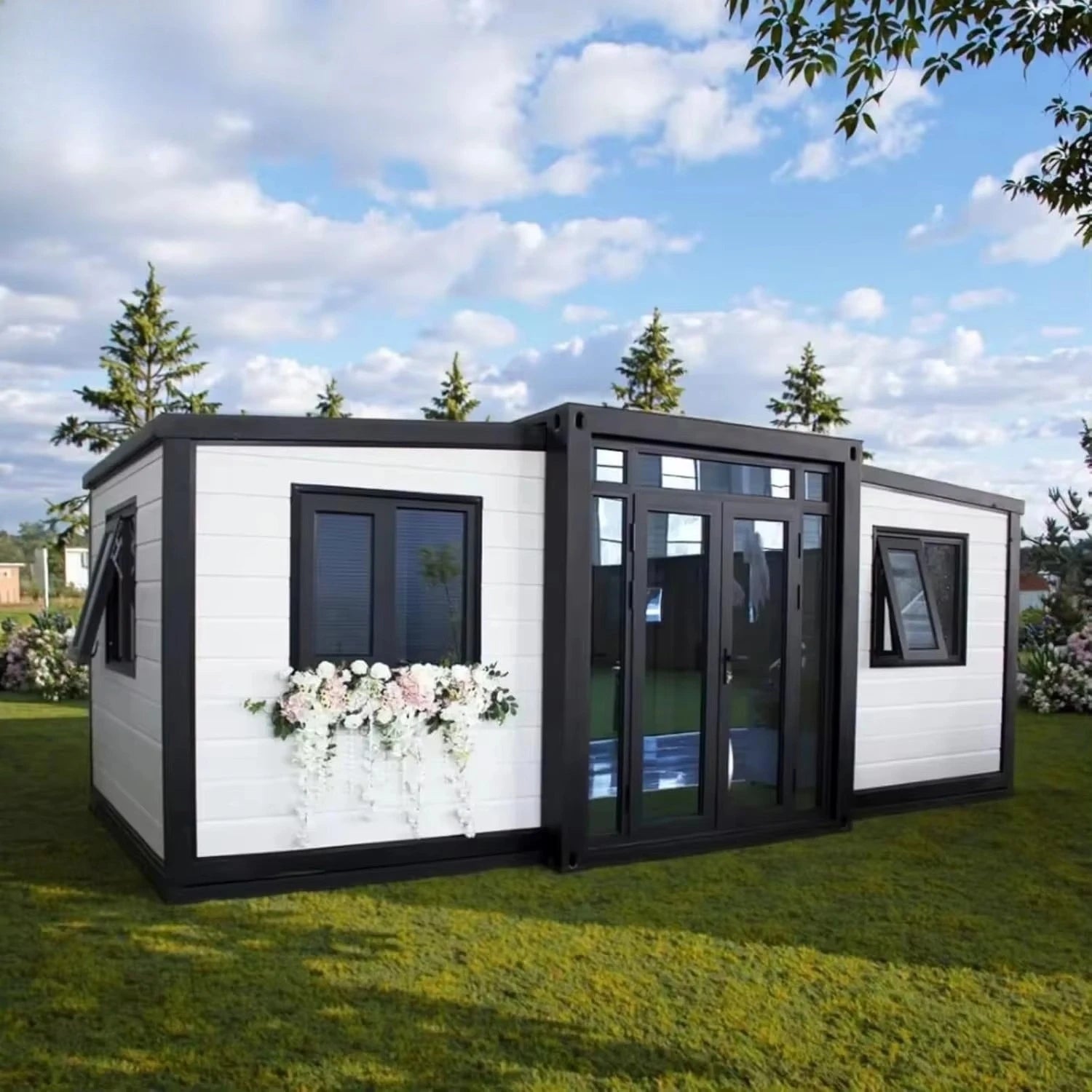 Luxury Casa Prefabricated 20ft 40ft 2 3 4 5 Bedroom Maison Mobile Tiny Home Portable Folding Prefab Expandable Container House