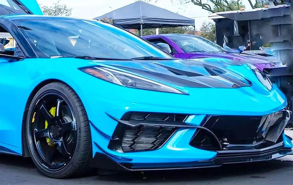 For 2020-2024 Chevrolet Corvette C8 Stingray Z51 Front Bumper Canard Wings Splitter Fins A Pair Body Kit Car Accessories