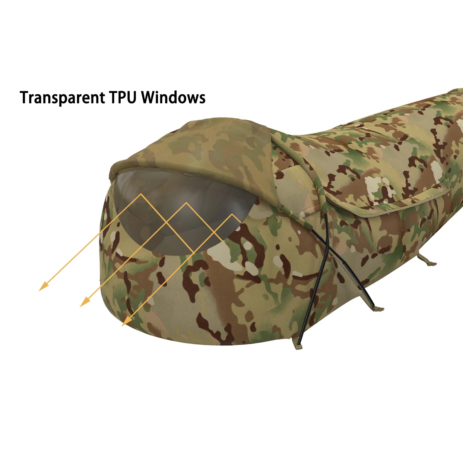 MT Military Hideaway Bivy Cover Stealth Compact Single-Pole Hooped Tent for Modular Sleeping Bag with Mosquito Net Mesh