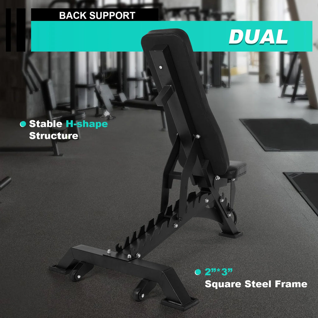 Ergonomic Strength Weight Bench 9 Angle Adjustable Strength Training Bench Exercise Bench for Bench Press Full-Body Workouts
