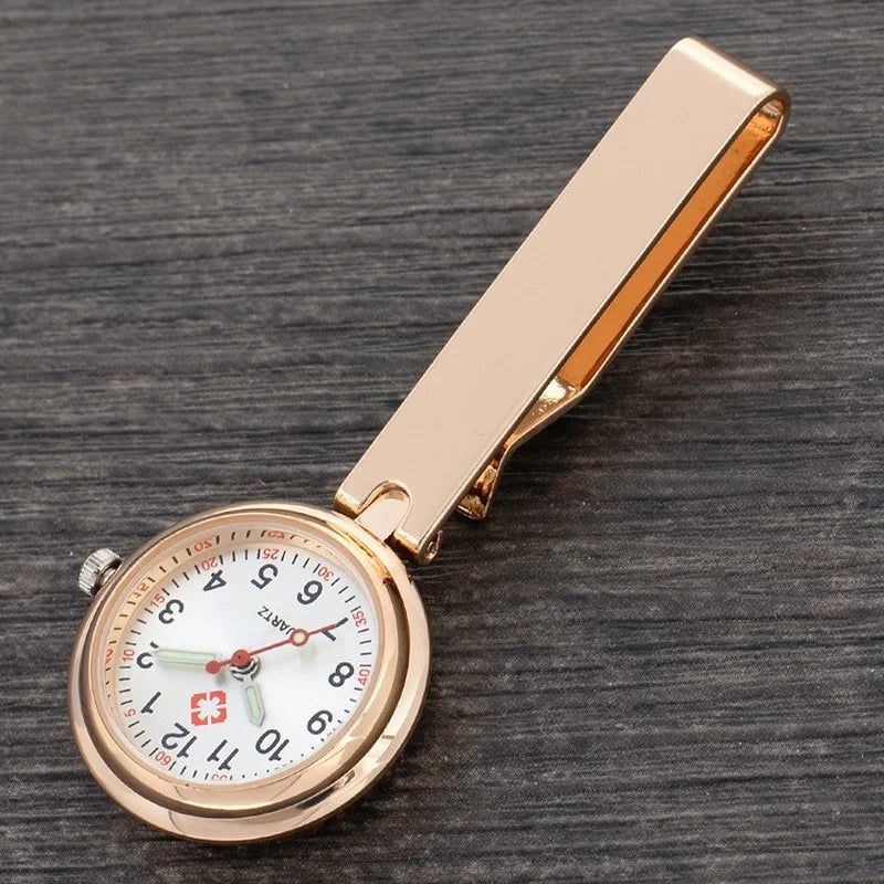 Diamond Nurse Watch Luminous Simple Medical Chest Watch Clip Buckle High-Quality Doctor Fob Brooch Clock Hospital Gift