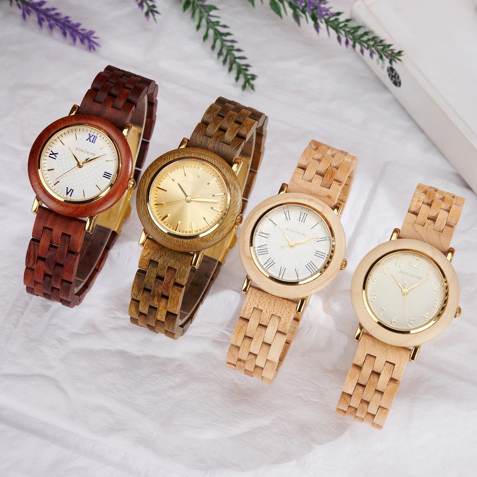BOBO BIRD Women's Wooden Watch 2025 New Elegant Quartz Wristwatch for Ladies and Girl Natural Wood Timepiece Gift for Girlfriend