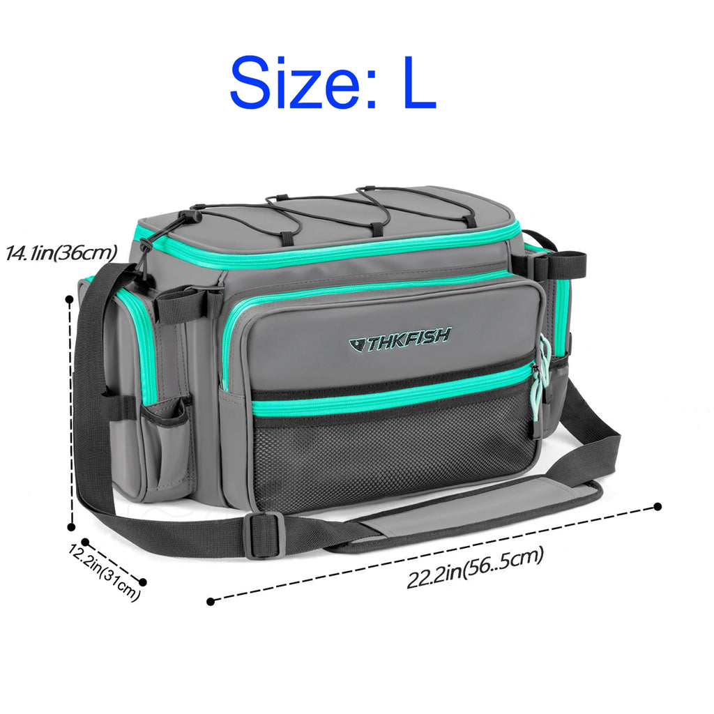 THKFISH Fishing Shoulder Bag Waterproof Fishing Tackle Bags Multifunctional Fishing Gear Lures Storage Pack Sling Bag
