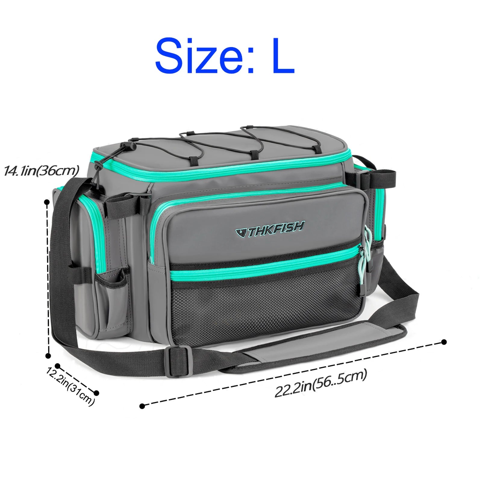 THKFISH Fishing Shoulder Bag Waterproof Fishing Tackle Bags Multifunctional Fishing Gear Lures Storage Pack Sling Bag