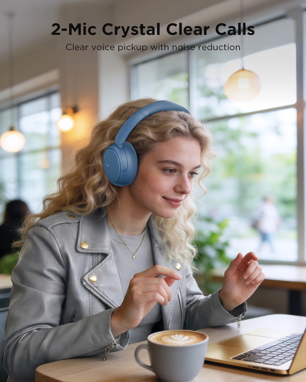 TALIX H30 Wireless Over-Ear Bluetooth Headphones BT6.0 Hybrid Active Noise Cancelling Headphones 110H Playtime Hi-Res Audio