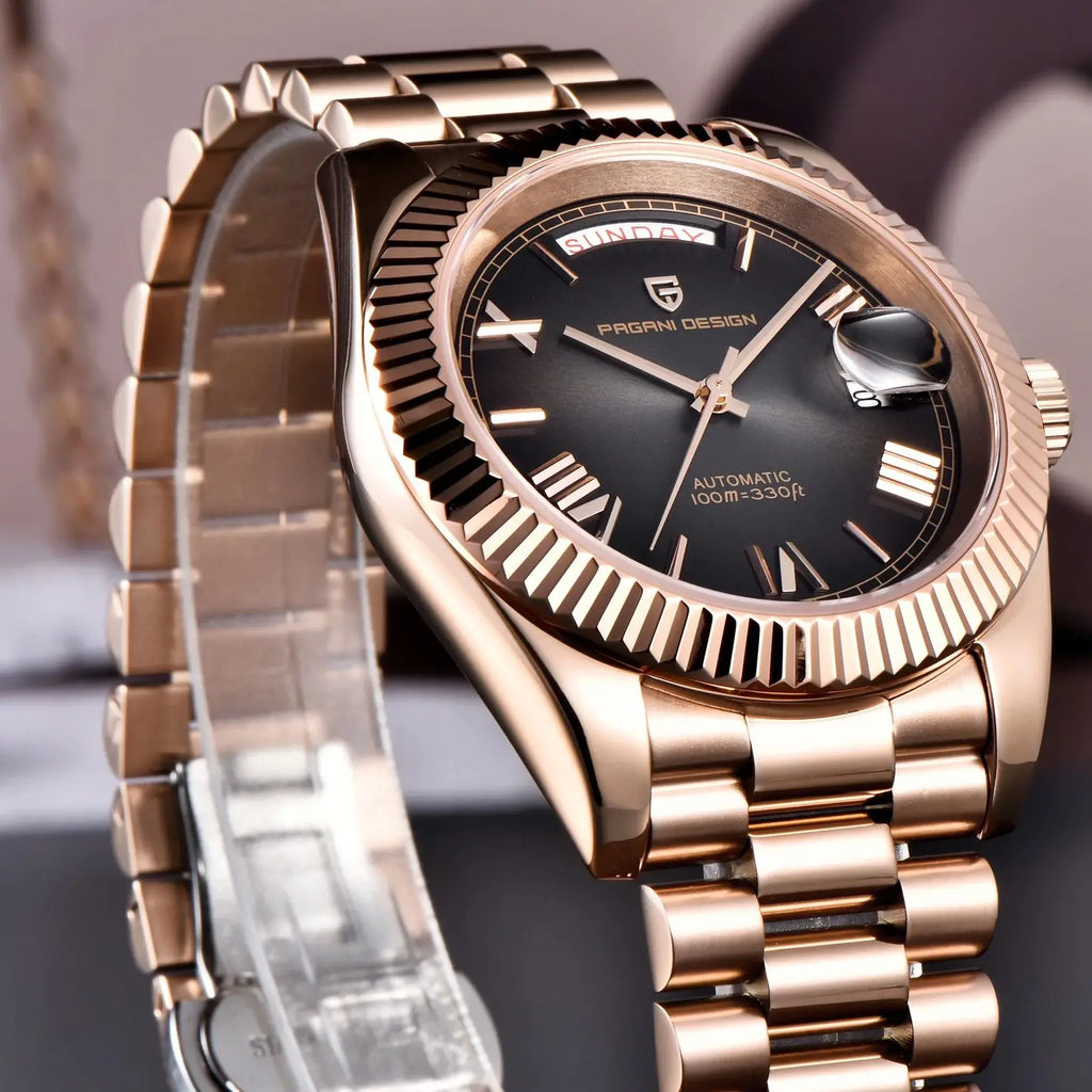 PAGANI DESIGN DD40 Luxury Rose Gold Automatic Watch Men Japan NH36A Mechanical Wristwatch Men Stainless steel Waterproof Watches