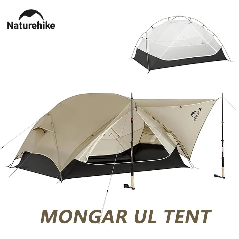 Naturehike Mongar UL Tent 1 2 Person Camping Outdoor Ultralight Tent Travel Backpacking 15D Waterproof Shelter Tent Hiking