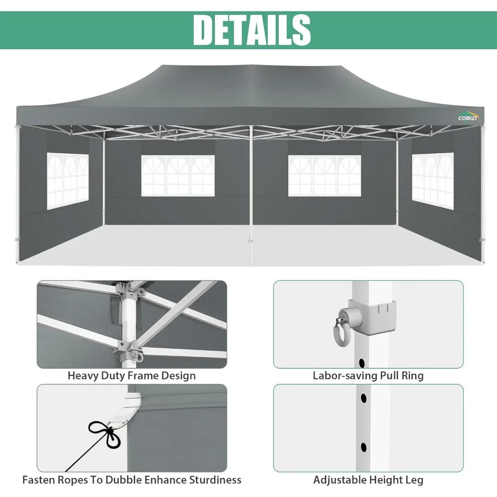 13x26 Pop Up Tent 13x26 Canopy with Sidewalls Heavy Duty Canopy Party Tent for Parties, Outdoor Wedding Large Event Tent