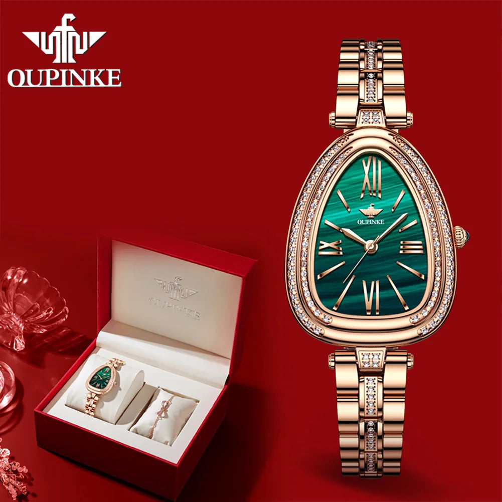 OUPINKE 3192 Watch For Women Luxury Waterproof Quartz Movement Ladies Hand Clock Diamond Steel Strap Fashion Wrist Watches