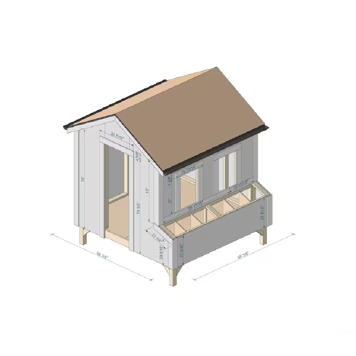 Wooden Garden Storage Shed Prefabricated Modular Cottage Outdoor Tool House Tiny Log Home