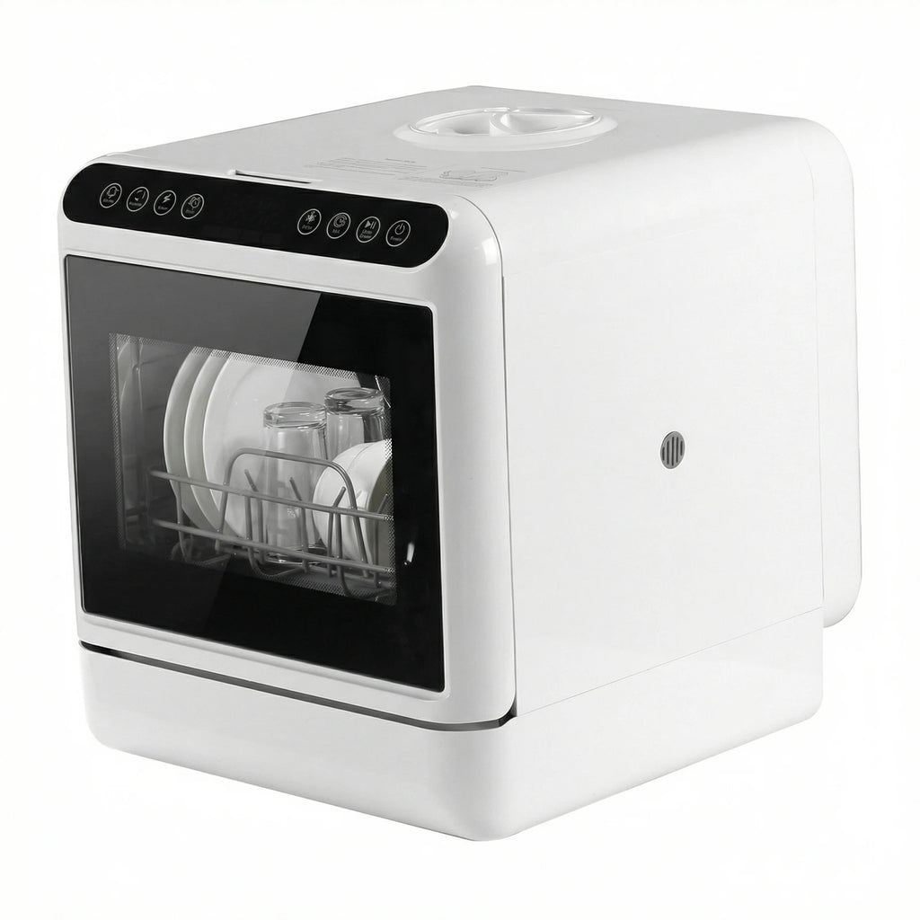 Countertop Dishwasher No Hookup Needed Mini Dishwasher 360° Dual Spray High-Temp& Air-Dry Function for Apartments& RVs