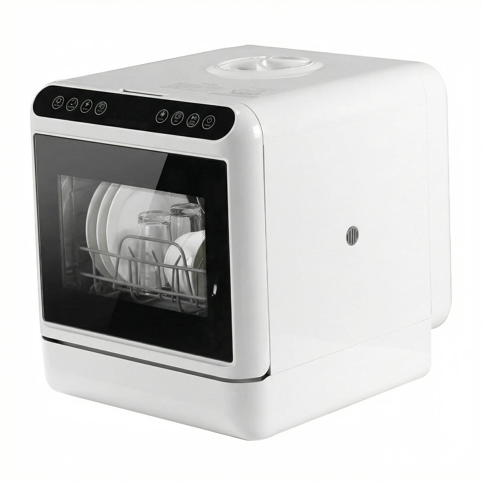 Countertop Dishwasher No Hookup Needed Mini Dishwasher 360° Dual Spray High-Temp& Air-Dry Function for Apartments& RVs