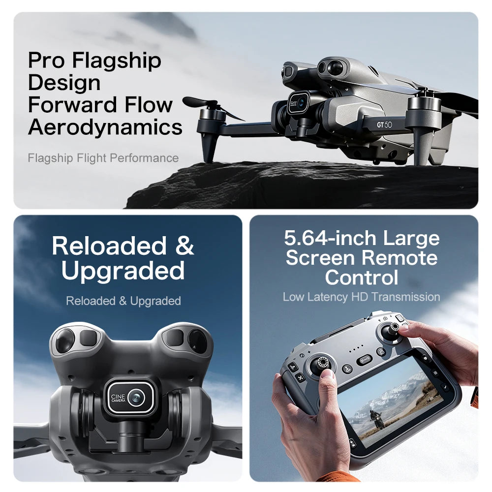 Foldable Drone with 4K Dual Cameras, 12.5CM Screen Remote, Brushless Motor, Optical Flow Hover, Intelligent Obstacle Avoidance, RC Quadcopter for Adults & Kids