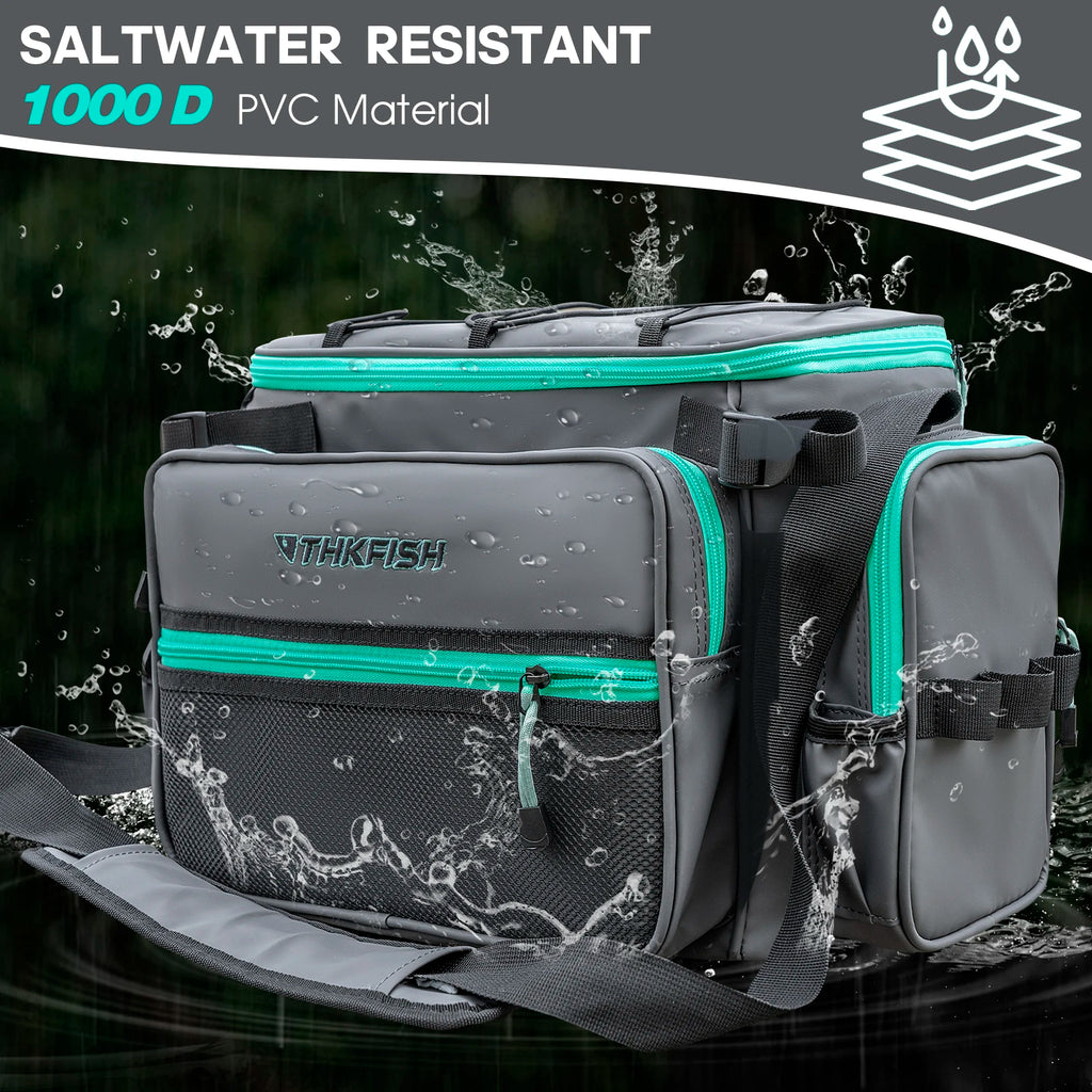 THKFISH Fishing Shoulder Bag Waterproof Fishing Tackle Bags Multifunctional Fishing Gear Lures Storage Pack Sling Bag