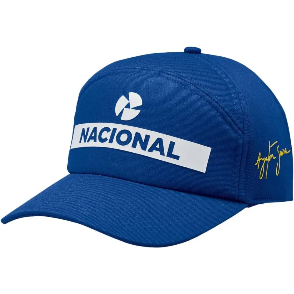 National Flag Cap Replica Ayrton Senna Style Blue Adjustable One Size with Carry Bag Long-Tailed Keyword