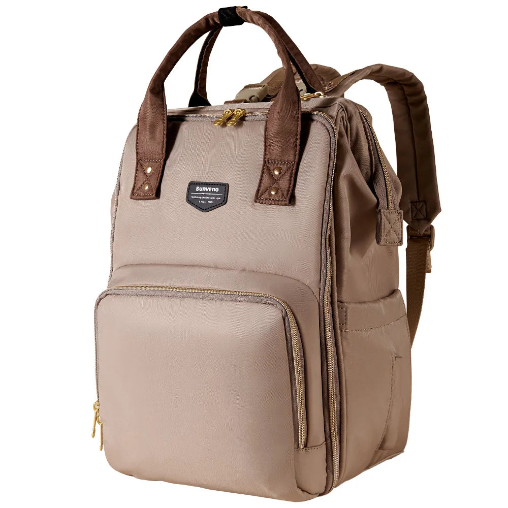 Sunveno Diaper Backpack Bag Mommy Large Capacity Bag Multi-function Waterproof Outdoor Travel Diaper Bags