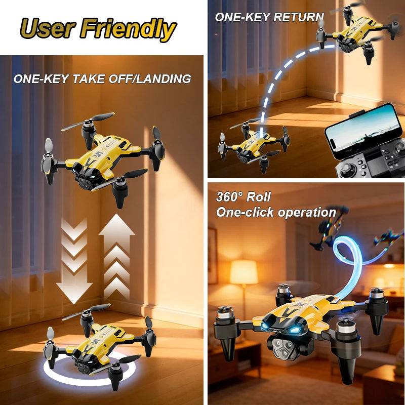 ZNLYRION M5 Foldable Brushless RC Drone 8K Triple Camera Obstacle Avoidance Optical Flow Positioning 2.4G WIFI FPV APP Control One Key Return 360° Roll Mini Quadcopter Drone For Beginners