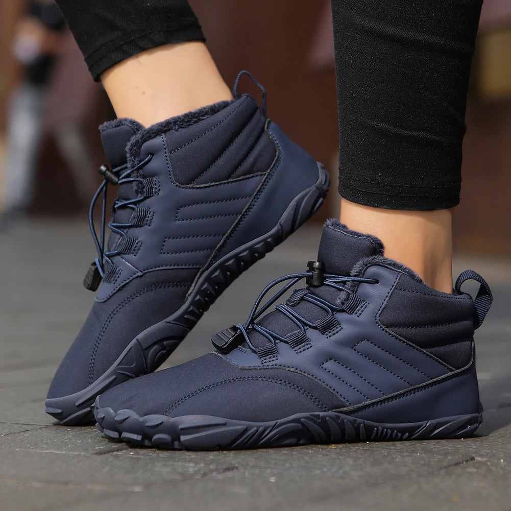 Winter Boots Men Women Snow BareFoot Casual Shoe Couples Warm Plush Cotton Shoes Fur Men Ankle Shoes Male Snow Boots Big Size