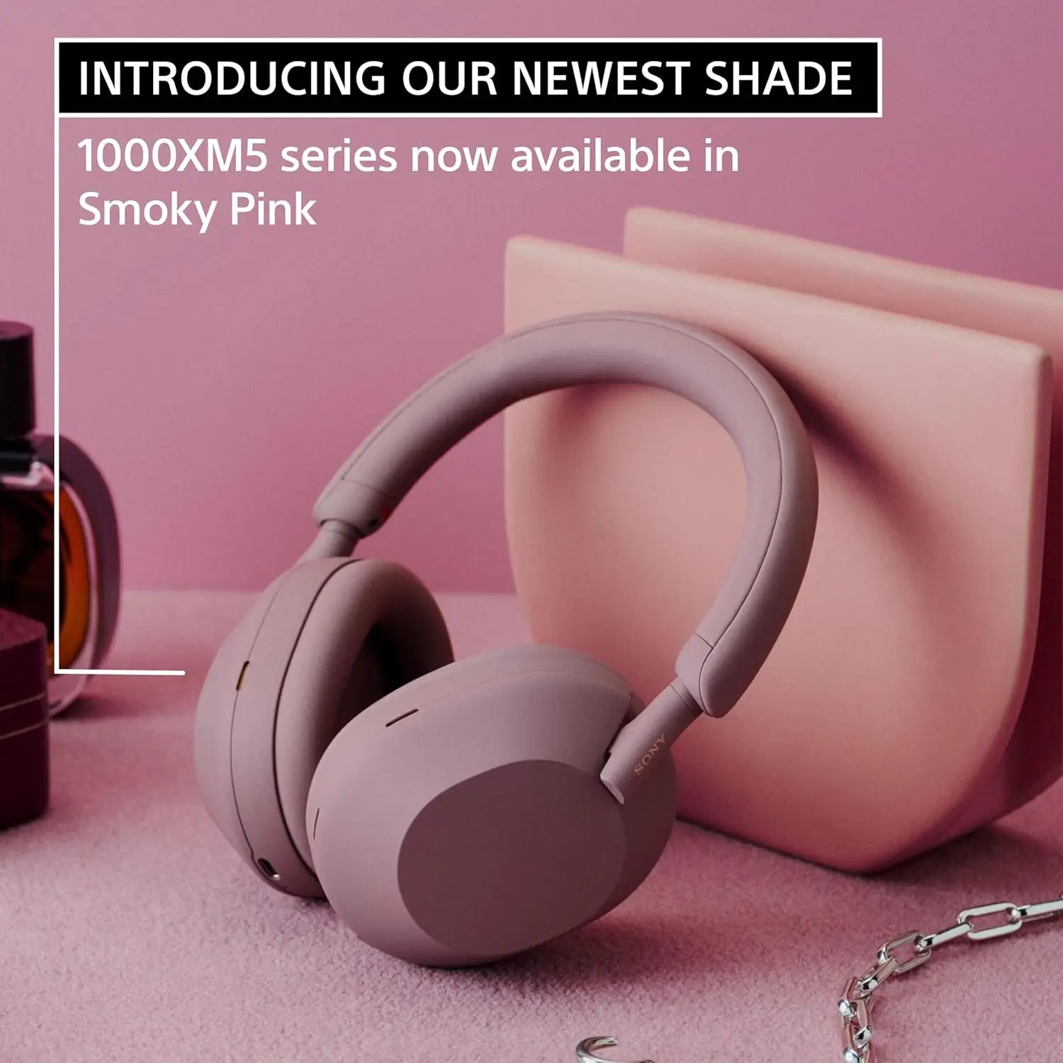 Sony WH-1000XM5 Wireless Noise Cancelling Over-Ear Headphones | Smoky Pink | Open Box