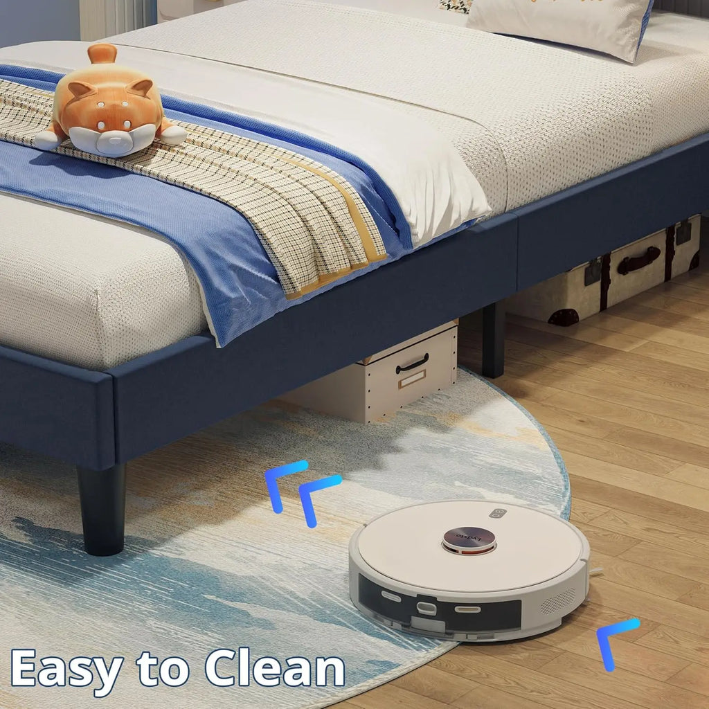 LIKIMIO Twin / Twin XL Bed Frames with Lighted Headboard, Upholstered Modern Cama Twin Platform Bed with Heavy Duty Supports