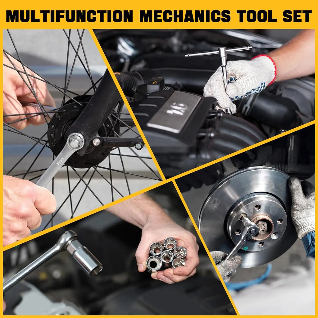 216-Piece Home & Auto Repair Tool Kit - Complete Socket Wrench Mechanics Tool Set with Storage Case for Car Maintenance
