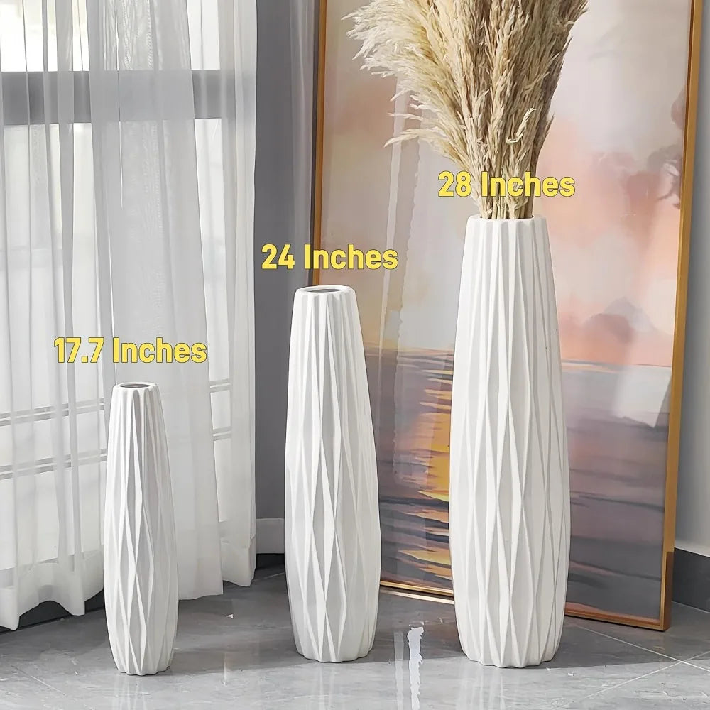 Tall Floor Vase, 24 Ceramic Large Vase, Decorative Flower Vases for Modern Home Decor Living Room Office Bedroom Kitchen
