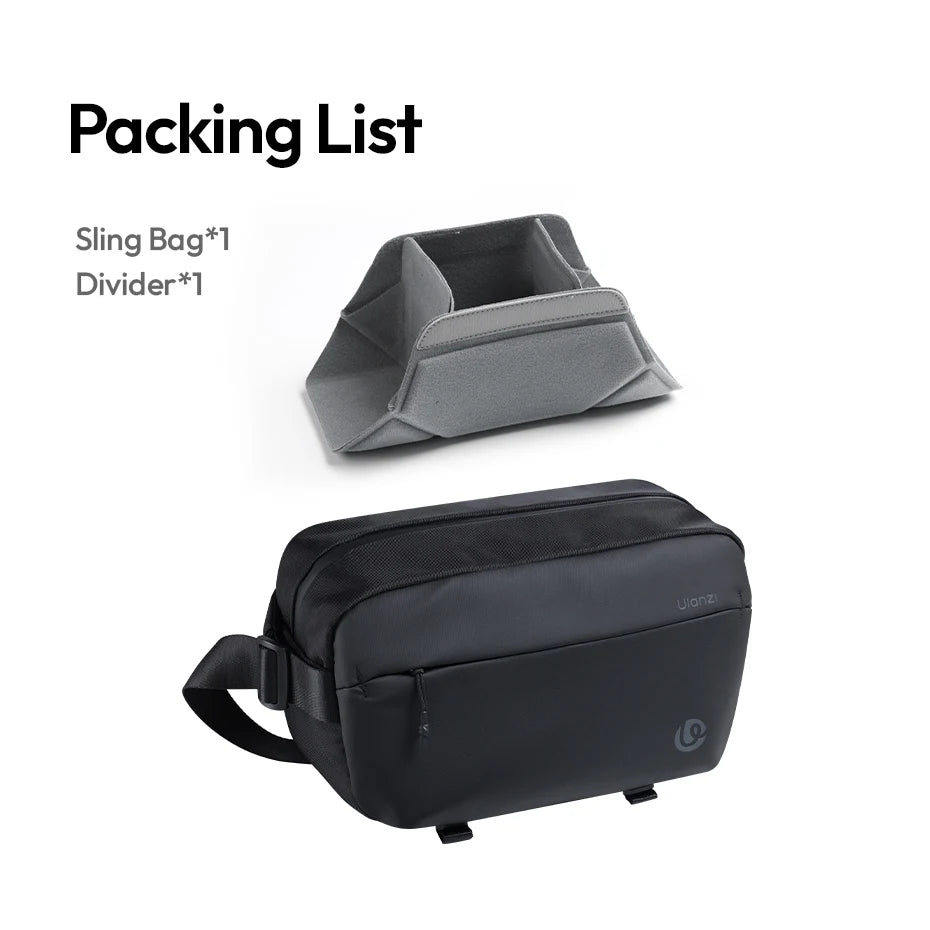 Ulanzi PB038 Travel Sling Bag V2 Storage Bag 10L for Mirrorless Camera Smartphone Fill Light for Outdoor Travel Photography