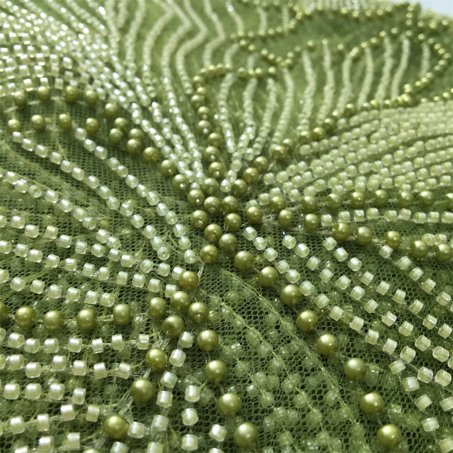 SJD LACE African Luxury Beads Mesh Lace Fabrics Nigerian Tulle 2025 French Tulle Beaded Net Lace for Women Evening Dresses A4034