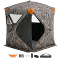 SucceBuy Hunting Blind, 270° See Through Ground Blind, 2-3 Person Pop Up Deer Blind for Hunting with Carrying Bag, Portable Tent