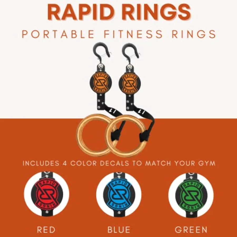 Rapid Rings Portable Gymnastic Rings for Strength Stability and Skill Training Anywhere in Black Steel with Durable Grip