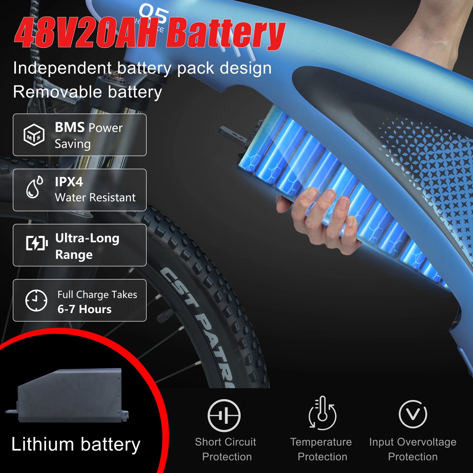 HX Q5 Ebikes 2000W Adults Electric Bike 57KM/H Electric Bicycle 27.5 Inch Removable battery Electric E Bikes Mountain Ebike