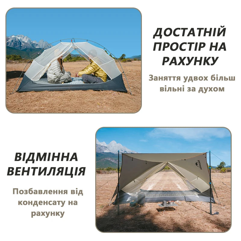 Naturehike Mongar UL Tent 1 2 Person Camping Outdoor Ultralight Tent Travel Backpacking 15D Waterproof Shelter Tent Hiking
