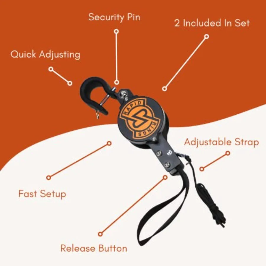 Rapid Rings Portable Gymnastic Rings for Strength Stability and Skill Training Anywhere in Black Steel with Durable Grip