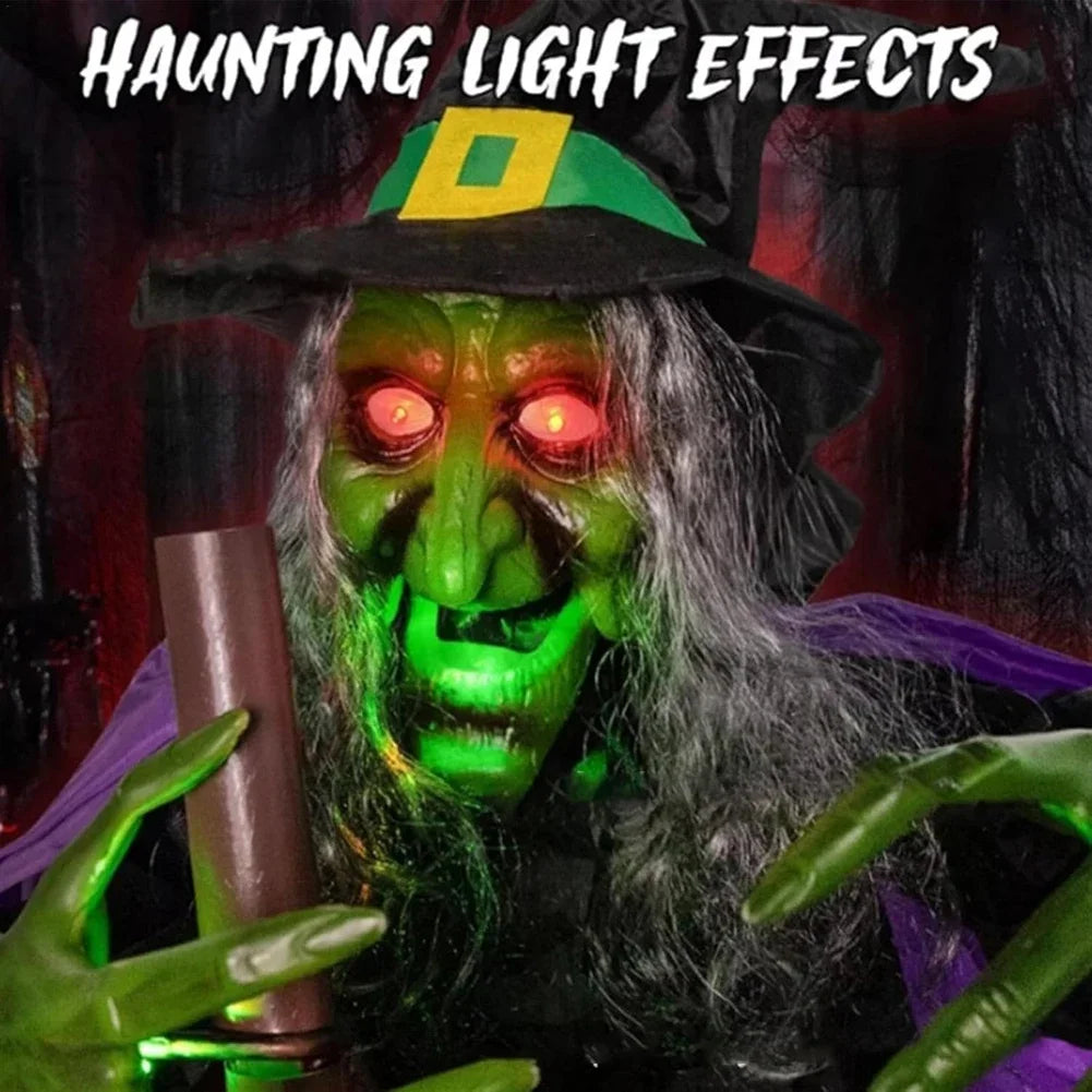 Halloween Flying Witch Decor Hovering Flying Witch Decorations with Scary Sound Halloween Props Horror Themed Scary Props