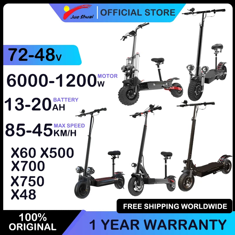 6000W Electric Scooter for Adults 85KM/H Max Speed Dual Motor 11" Off Road Tire E Scooter 30AH Lithium Battery Shock Absorption