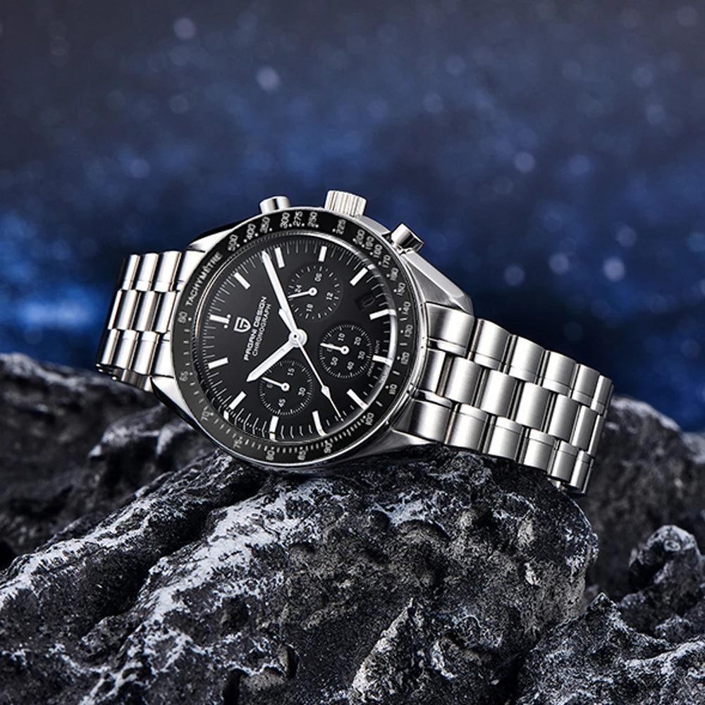 2025 New PAGANI DESIGN V6 Moon Men's Watches Luxury Quartz Watch For Men Chronograph AR Sapphire Waterproof VK63 Men Gift Clock