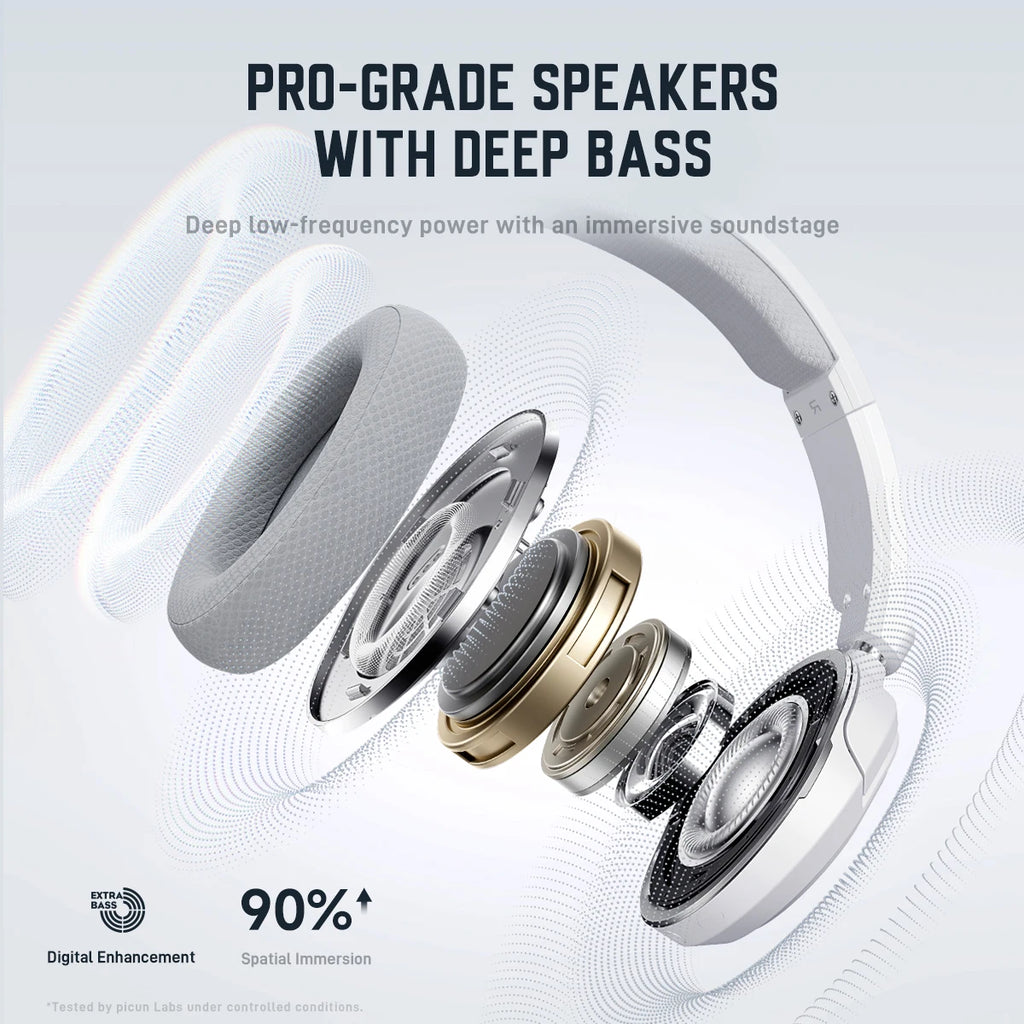 Picun G2 Pro 2.4G Wired Gaming Headset With Mic 40mm Headphones Bluetooth 6.0 40mm Driver 7.1 Surround Over Ear For PC PS4 PS5