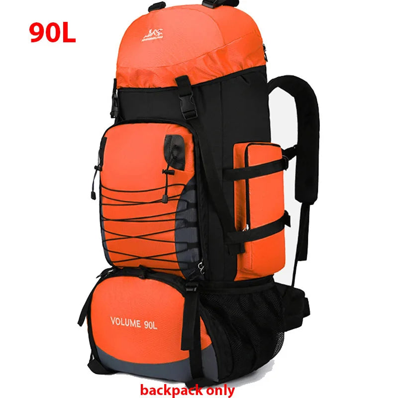 90L Large Camping Backpack Travel Bag Men's Women Luggage Hiking Shoulder Bags Outdoor Climbing Trekking Sports Rucksack Nylon
