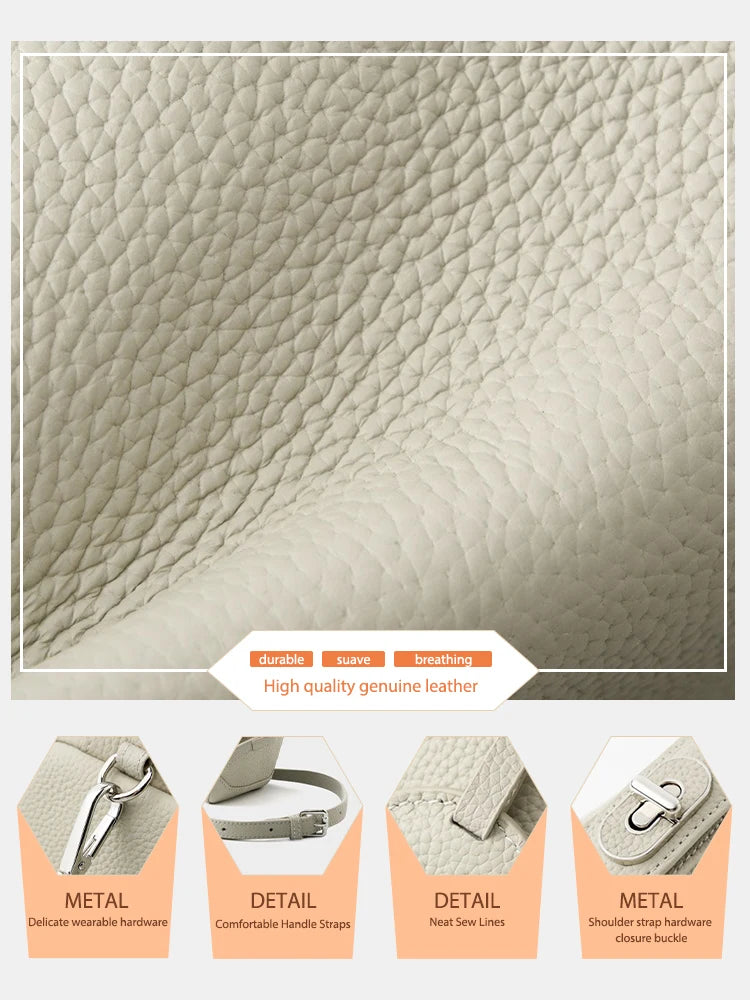 Women's Genuine Leather Shoulder Bag Tassel Boston Bag 2025 Trendy Fashion Bag For Girls Small Grey White Square Bags Shoppers